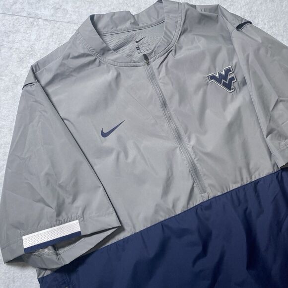 Nike Gray West Virginia Coach Mountaineers 1/2 Zip Jacket Men's XXL Pullover - Picture 1 of 12